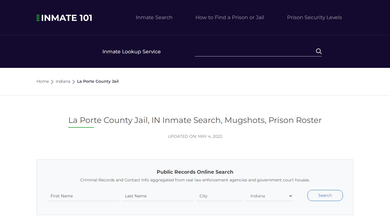 La Porte County Jail, IN Inmate Search, Mugshots, Prison ...
